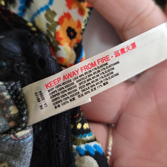 Intimately Free People For You Boho Bodysuit Large Billowy Sleeves Surplice Neck - Picture 9 of 10